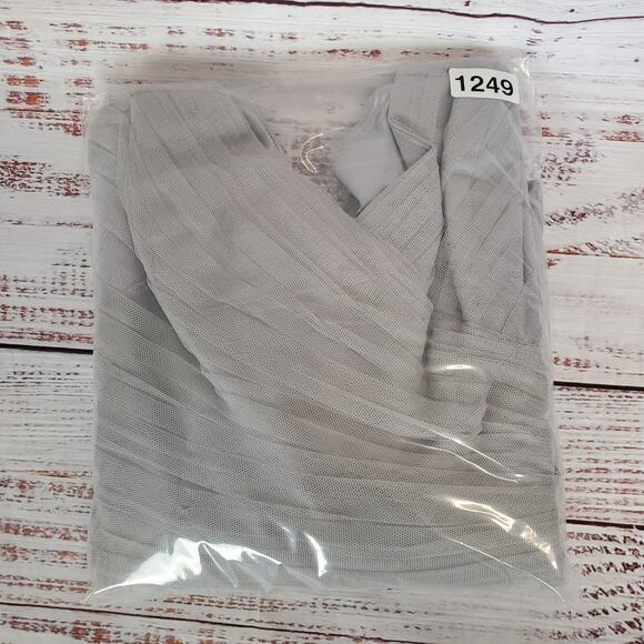 Gather & Gown Knee Length Sz 14 Bridesmaid Fairy Dress Light Gray Tulle Prom Wed - Picture 15 of 15